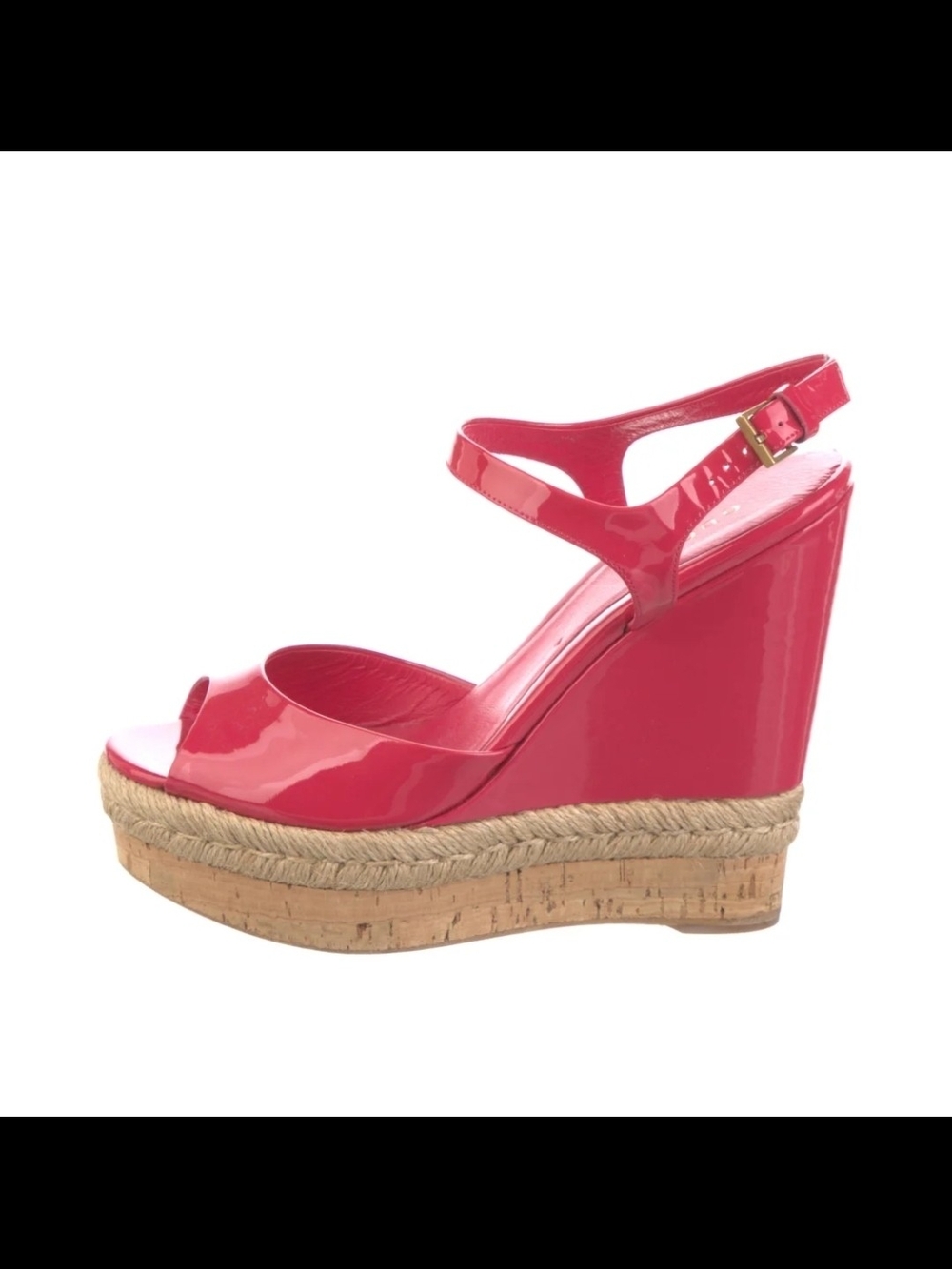 🩷 GUCCI 🩷 Pink Patent Wedge Espadrilles